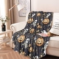 thumbnail image 2 of Nightmare Before Christmas Halloween Pattern Round Blanket,Comfortable Soft Flannel Throw Blanket,All Season,Warm Lightweight Blankets for Sofa Bed Couch Living Room Chair 47"x47", 2 of 5