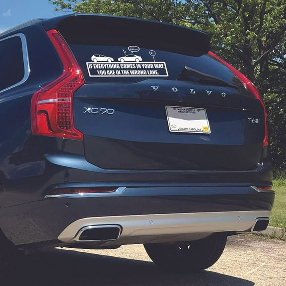 In The Wrong Lane Funny Quote Sticker Art Decor Car Decals for Girls Boys Car Bumper Window Windows Truck Vehicle Auto Glass Computer Laptop Skateboard Vinyl Wall Art Decoration Size (6x15 inch)