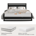 thumbnail image 3 of Amolife King Size Metal Platform Bed Frame with Wooden Headboard, 12.4" Under-Bed Storage, Black, 3 of 6