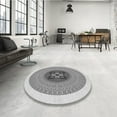 thumbnail image 4 of Ahgly Company Machine Washable Indoor Square Transitional Platinum Gray Area Rugs, 3' Square, 4 of 7