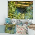 thumbnail image 2 of Designart 'Colorful Silence Flowers At The Lake Side' Lake House Framed Canvas Wall Art Print, 2 of 5