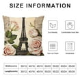 thumbnail image 5 of Nawypu  French Eiffel Tower Pillow Case Decor Vintage Peony Flower Quote Lettering Pattern Throw Pillow Covers Square Standard Cushion Cover for Home Sofa Bed (Peony Flower), 5 of 5