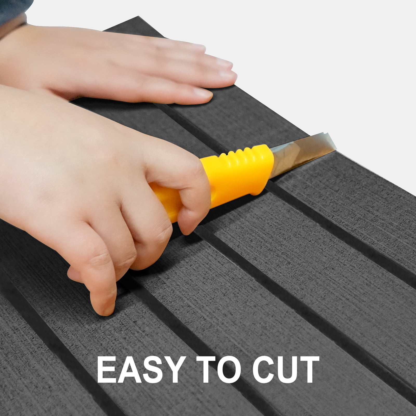 EVA Foam Boat Decking Sheets 15" x 94" - 7mm Thick Non-Slip Faux Teak Marine Flooring Mat for Kayak RV Yacht Motorboat Skateboard Skimboard Step Pool Garden