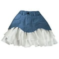 thumbnail image 4 of Women's Flared Layered Ruffle Hem High Waist Skirt Casual Party Mini Skirt With Asymmetric Design For Daily Wear And Night Out, 4 of 4