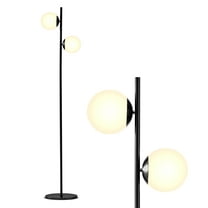Brightech Sphere 65" LED Modern 2 Globe Floor Lamp - Contemporary Standing Light for Bedrooms & Offices - Black