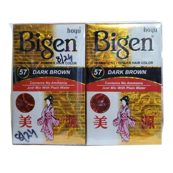 Bigen Permanent Powder Hair Colour (57) Dark Brown 6g Each (Pack Of 3)