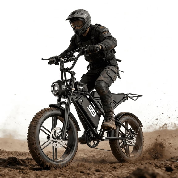AZHAR Off-Road Electric Mountain Bike for Adults, 20" Fat Tire E-Bike, 48V 20Ah Removable Battery, 750W Rated (2500W Peak) Motor, 32MPH Max Speed (Off-Road Only), UL2849 Certified