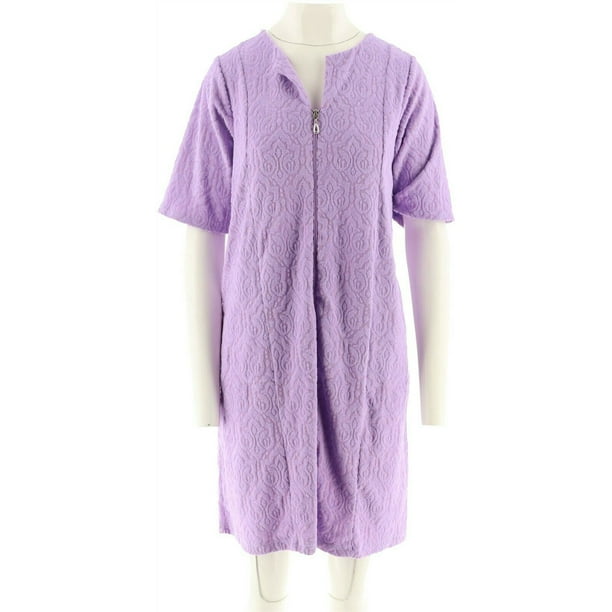 Stan Herman - Stan Herman Baby Terry Break-Away Short Zip Robe Women's