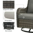 thumbnail image 4 of POCASSY Outdoor Swivel Glider Chairs Set of 2 with Ottomans, Patio Furniture Set with All Weather Wicker Outdoor Lounge Accent Chair for Porch Deck Balcony, Gray/Gray, 4 of 9