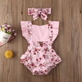 thumbnail image 2 of ITFABS Baby Girls Ruffles Sleeve Jumpsuit Polka Dot Print Romper +Bow Headband, 2 of 8