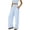Blue, variant on High Waist Plaid Pans for Women Casual Linen Loose Fits Trousers with Pocket Wide Leg Fashion Vacation Long Pants,Blue,L