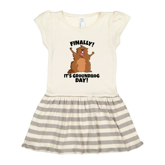 Inktastic Finally it's Groundhog Day Gift Toddler Girl Dress