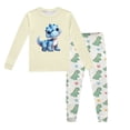 thumbnail image 1 of Pyjamas pour Fille Bébé Ensemble de Pyjama Imprimé Dinosaure Col Rond Manches Longues Pantalon 2 Pcs Printemps Automne Pyjama Garçon Beige 2 Ans-3 Ans, 1 of 5