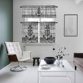 thumbnail image 5 of Nautical Kitchen Curtains Valances and Tiers Set of 3 Vintage Black Anchor Rudder Stars Grey Wood Grain Tier Curtains and Valance with Rod Pocket for Small Windows, 27.5"x24", 5 of 9