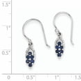 thumbnail image 2 of 925 Sterling Silver Rhodium-plated Diamond & Sapphire Shepherd Hook Earrings, 2 of 5