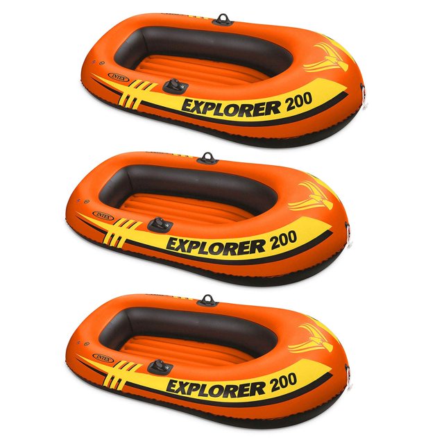 Intex Explorer 200 Inflatable Youth Pool Boat Raft (Raft Only) (3 Pack)