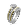 thumbnail image 2 of Forever Bride 1/5 Carat T.W. Diamond Sterling Silver Gold-Plated Bridal Set, 2 of 2