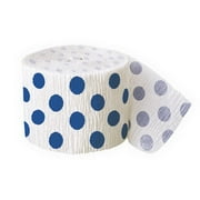 30' Crepe Paper Royal Blue Polka Dot Streamers
