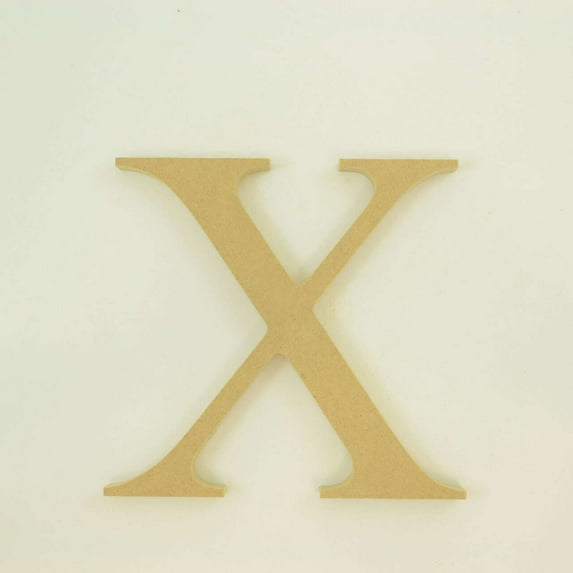 Package of 1, "X" 8 Inch X 3/4" MDF Letters In The Times New Roman Font | Thick | Upper Case For Art & Craft Project, Made in USA
