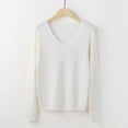 thumbnail image 3 of PIKADINGNIS Core-spun Knitted Sweaters Women New Spring V-neck Slim Pullovers Woman Solid Color Basic Bottoming Female Tops, 3 of 6