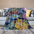 thumbnail image 2 of Orinice Colorful Flowers Warm Lightweight Blanket Soft Fleece Throw Blanket for All Seasons - Exquisite Gifts for Living Rooms Sofa Decor Cow Gifts Blanket 60x80in, 2 of 6