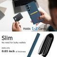 thumbnail image 4 of Samsung Galaxy S24 Ultra with Card Holder - Wallet Phone Case Galaxy S24 Ultra Hold 1-2 Cards for Women Men - Protective Soft Silicone Card Case for Samsung Galaxy S24 Ultra Blue, 4 of 15