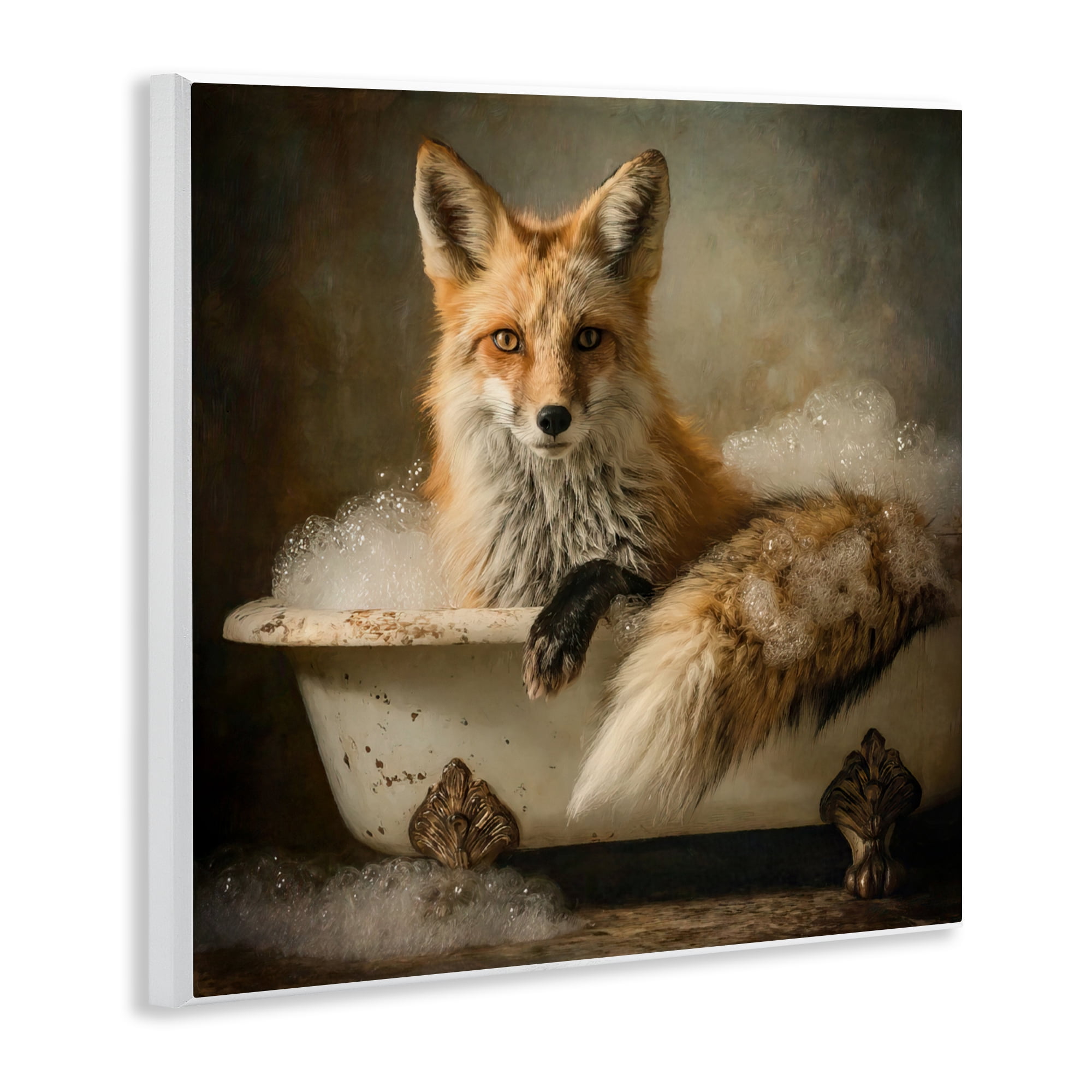 Stupell Industries Red Fox Bubble Bath Wall Plaque Art, design by Tina LeCour