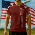 thumbnail image 3 of Men's Patriotic USA Flag Independence Day Shirt American Flag Vertical Graphic Tee, 3 of 5