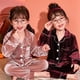 thumbnail image 3 of Conjunto de Pijamas de terciopelo Coral para niños y niñas, ropa de dormir de franela cálida de manga larga, traje de año nuevo para el hogar, Navidad, Invierno, 3 of 4