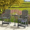 thumbnail image 4 of Costway 1 PCS Tall Bar Stool HDPE Patio Chair with Armrest Footrest Home Indoor Outdoor Gray, 4 of 8