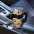 thumbnail image 5 of 40oz Tumbler,Brown Christmas Tree Pattern Insulated Tumblers with Removable Handle,Stainless Steel Double Vacuum Coffee Tumbler Cup with Straw for Home,Office,Travel,Party, 5 of 5