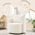 thumbnail image 4 of 29.9" Swivel Barrel Chair, 360° Upholstered Swivel Chair with Curved Design for Living Room, Bedroom, Office and Hotel, Beige, 4 of 9