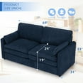 thumbnail image 3 of FamiTOP 69" Comfortable 2 Seater Sofa w/Thick Seat & Backrest Cushion, Chenille Modern Couch with Soft Pillows, Upholstered Loveseat Sofa w/Sturdy Frame for Bedroom, Office, Living Room,Blue, 3 of 7