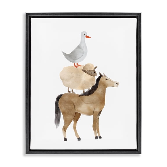 Stupell Industries Farm Life Stack Black Framed Floater Canvas Wall Art, design by Kim Allen