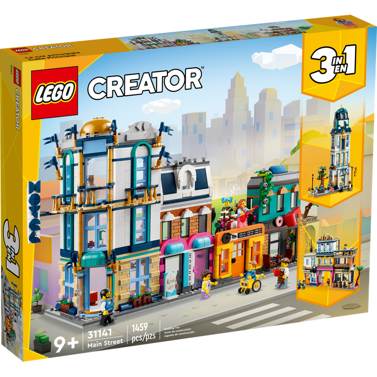 LEGO Creator 3 in 1 Main Street Building Set 31141 Corner Builder 4 Buildings 6 Minifigures Walmart