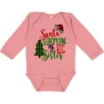 thumbnail image 3 of Inktastic Santa is Promoting Me to Big Sister Green Plaid Tree Girls Long Sleeve Baby Bodysuit, 3 of 5