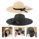 thumbnail image 1 of Sombrero de paja Salvador para mujer Sombrero de playa Fedora de ala ancha, 1 of 10