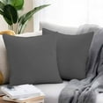 thumbnail image 2 of Outdoor Waterproof Throw Pillow Covers Set of 2 Dark Grey Pattern Decorative Pillowcases Square Outdoor Pillows Cushion Case 16x16 Inch Pure Colour Patio Pillows for Couch Sofa Bed Garden, 2 of 9
