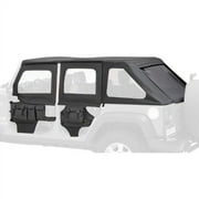 Bestop 51805-35 Jeep Wrangler 2- or 4-Door Highrock 4X4 Element Front Doors Upper Fabric Half-Door Set, Black Diamond