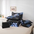 thumbnail image 6 of Homewish Halloween Skull Skeleton 7-Piece King Bedding,Blue Flowers Spider Web King Bed in a Bag,Black Reversible, 6 of 8