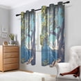 thumbnail image 2 of Yayeee Window Curtains Light Filtering 63"x42" Grommet Panel Pair Home Living Room Decor, Blue Tree, 2 of 7