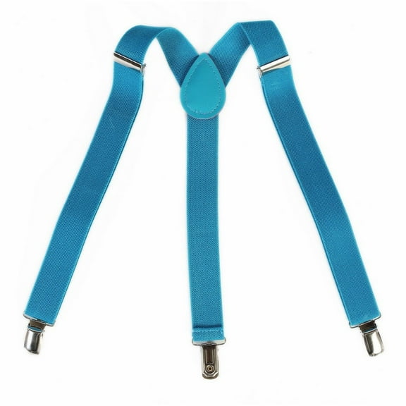 Kids Turquoise Suspenders Y Back Adjustable 32"