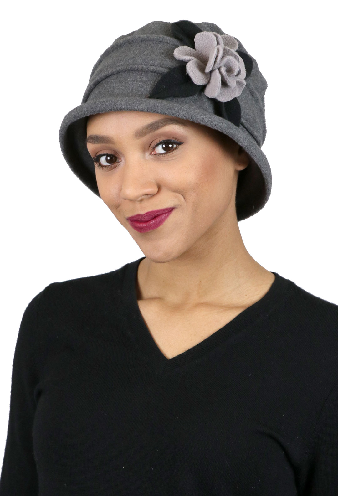 Womens Hat Luxury Fleece Cloche Ladies 