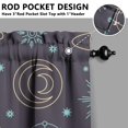 thumbnail image 5 of Kitchen Curtains 36 Inch Short - 3 Panel Set, Gothic Celestial Sun and Moon Print, Mystical Starry Night Astrology Aesthetic, Rod Pocket Window Curtain, Easy Wash, 5 of 6