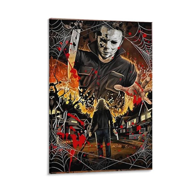 Halloween (Michael Myers) Cuadro decorativo colgante - Arte de pared - Póster enmarcado - Decoración de pared - Regalos para familia, amigos y aficionados 20*30 cm