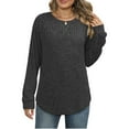 thumbnail image 4 of Ounisa Sweaters for Women Long Sleeve Shirts Crew Neck Sweatshirt Lightweight Casual Tunic Tops, 4 of 5