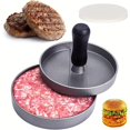 thumbnail image 1 of Juego de 100 papeles para hamburguesas, prensa para parrilla, molde antiadherente para hamburguesas con hojas de papel para hamburguesas con cera gratis, carne, ternera, queso, hamburguesa v, 1 of 5