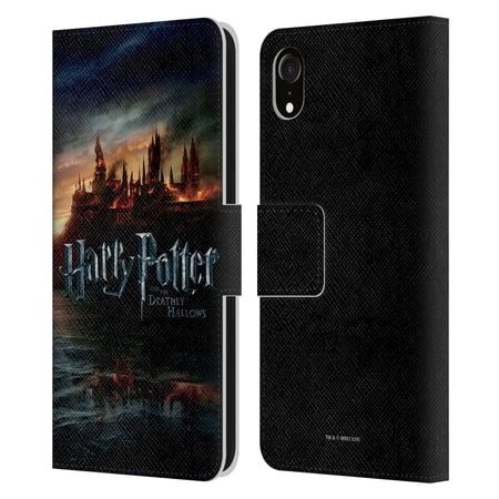 Head Case Designs Officially Licensed Harry Potter Deathly Hallows VIII Castle Leather Book Wallet Case Cover Compatible with Apple iPhone XR