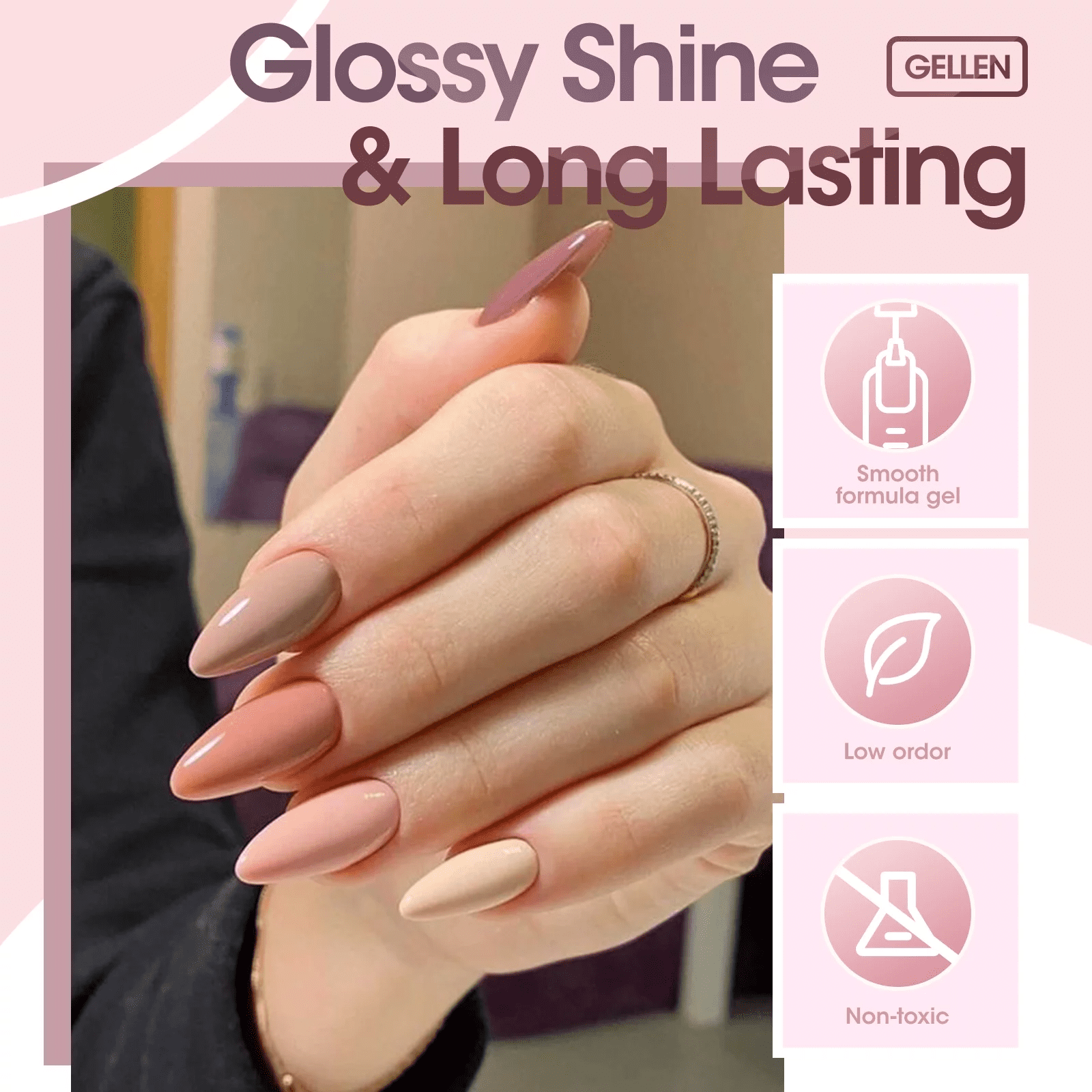 Gellen 39Pcs Gel Nail Polish Kit, 36 Colors Gel Polish Candy & Nudes & Macaroon Soak off UV Nail Gel Polish Set with Glossy Matte Top and Base Coat, DIY Salon Nail Art Valentine Gift for Women