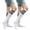 White Black, variant on Women's Athletic Knee High Socks 3 Stripes Cotton Blend White Blue 2 Pairs Size 9-11